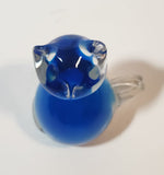 Blue and Clear Cat 3 3/4" Tall Art Glass Figurine