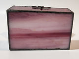 Red Leaded Stained Glass Treasure Chest Trunk Shaped Jewelry Trinket Box