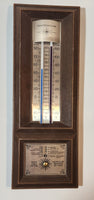 Vintage 1970s Springfield Aspen 312 Indoor Outdoor Thermometer with Wind Chill Factor Adjustment 5 1/4" x 14" Faux Wood Weather Station Made in U.S.A.