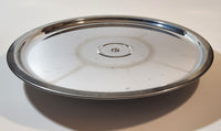 Vintage Kromex Lazy Susan Five Glass Compartment Serving Dish Metal Platter with Lid