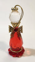 Red Angel Crystal Look Plastic Hanging Christmas Tree Ornament