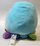 Original Squishmallows Jerrika The Octopus Blue White Rainbow 10" Stuffed Plush Toy