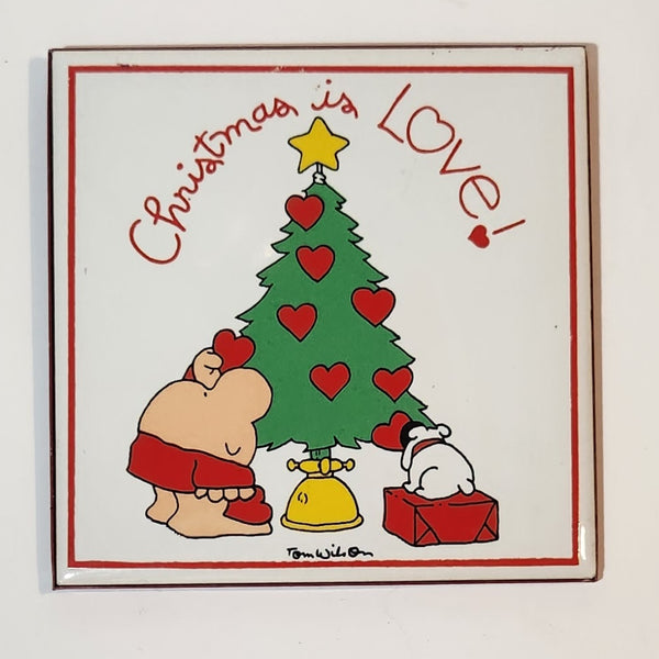 Vintage 1981 Universal Press Syndicate Designer Collection Ziggy Christmas Is Love Genuine Porcelain Tile