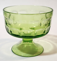 Vintage Federal Glass Colonial Yorkton Sherbet Green Glass Pedestal Dish