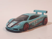 2022 Hot Wheels Retro Racers McLaren F1 GTR Cyan Light Blue Die Cast Toy Car Vehicle
