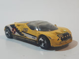 1999 Hot Wheels Criss Cross Crash Ford GT-90 Yellow Die Cast Toy Car Vehicle