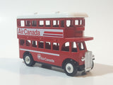 1980s Lledo Promotional Model Double Decker Bus Air Canada Red Die Cast Toy Car Vehicle