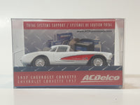 Kinsmart 1957 Chevrolet Corvette AC Delco White Pull Back Die Cast Toy Car Vehicle New in Box