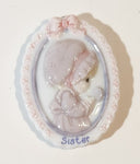 1999 PMI Precious Moments Enesco Sister Porcelain Fridge Magnet