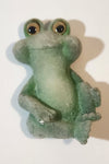 Sitting Green Frog Fuzzy Resin Fridge Magnet