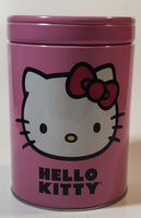 1976, 2011 Sanrio Hello Kitty Pink 6" Tall Tin Metal Coin Bank