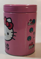 1976, 2011 Sanrio Hello Kitty Pink 6" Tall Tin Metal Coin Bank