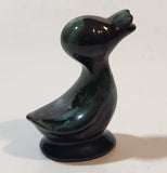 Vintage 1960s Blue Mountain Pottery Duck Duckling Bird 2 3/4" Tall Drip Glaze Decorative Pottery Ornament (Small Chip)