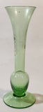 Vintage Berry Plant Etched Green Glass 6" Tall Bud Vase