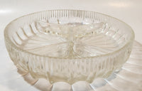 Vintage Four Compartment Crystal Cut Glass 8" x 11" Serving Dish
