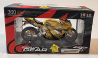 Haxing Toys Raging Fire Gear 360 Haxing Super Motor Cycle Yellow Sound and Light 1:16 Scale Die Cast Toy Car Vehicle New in Box