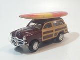 Kinsmart 1940 Ford Woody with Hawaii Surfboard 1:82 Scale Pull Back Plastic Toy Car Vehicle