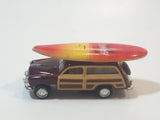 Kinsmart 1940 Ford Woody with Hawaii Surfboard 1:82 Scale Pull Back Plastic Toy Car Vehicle