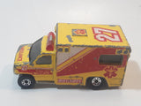 1998 Matchbox To The Rescue 1996 Ford Ambulance Yellow Die Cast Toy Car Vehicle