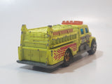 2004 Matchbox Fire International Pumper Neon Yellow Fire Truck Die Cast Toy Car Firefighting Rescue Vehicle