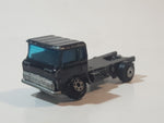 Vintage Yatming Semi Delivery Truck Black Die Cast Toy Car Vehicle