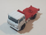 Vintage Yatming Semi Delivery Truck White with Red Deck Die Cast Toy Car Vehicle