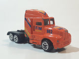 Unknown Brand Semi Tractor Truck 982 FIM Orange Die Cast Toy Car Vehicle