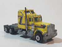 Vintage 1980s Yatming Kenworth Semi Tractor Truck Yellow Die Cast Toy Car Vehicle
