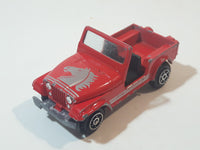 Vintage 1980s Yatming No. 1608 Jeep CJ7 Red Die Cast Toy Car Vehicle