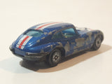 Vintage Yatming No. 1010 Jaguar Type-E 4.2 #10 Dark Blue Die Cast Toy Luxury Car Vehicle
