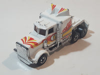 1983 Hot Wheels Long Shot Semi Tractor Truck Rig Pennzoil #1 White Die Cast Car Vehicle