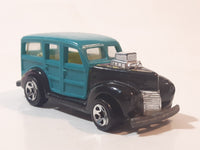 1993 Hot Wheels '40's Woodie Teal and Black Wood Panel Die Cast Toy Car Vehicle