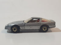 1983 Hot Wheels Hot Ones '80's Corvette Metalflake Silver Die Cast Toy Car Vehicle with Opening Hood Made in Hong Kong