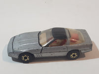 1983 Hot Wheels Hot Ones '80's Corvette Metalflake Silver Die Cast Toy Car Vehicle with Opening Hood Made in Hong Kong