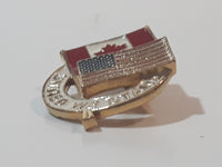 United We Stand Flags of Canada and United States of America Enamel Metal Lapel Pin