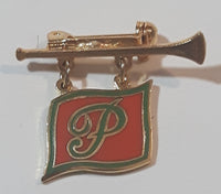 Trumpet Horn with Letter P Flag Enamel Metal Lapel Pin