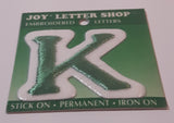 1996 Joy Insignia Letter Shop Green Letter K Iron On Embroidered Fabric Patch Badge