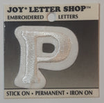 1996 Joy Insignia Letter Shop Silver Letter P Iron On Embroidered Fabric Patch Badge