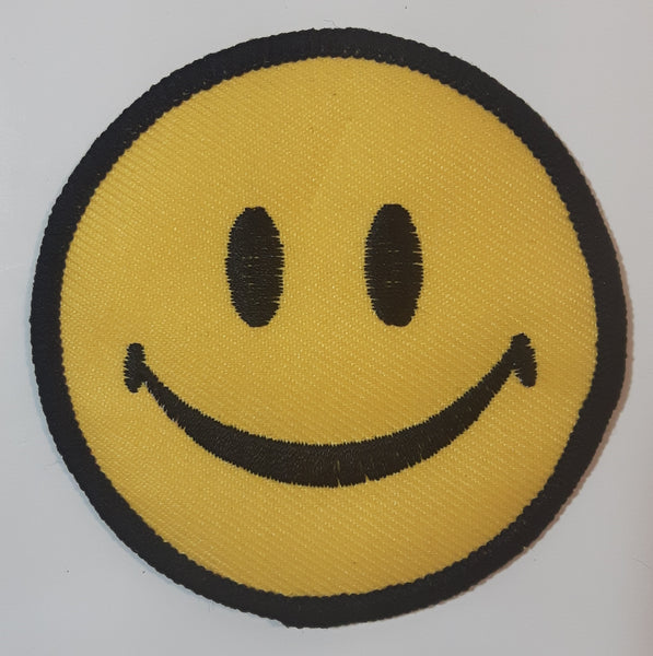 Smiley Face 3" Embroidered Fabric Patch Badge