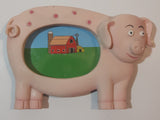 Farm Pig Shaped Picture Frame 3 1/4" x 4 5/8" Resin Fridge Magnet
