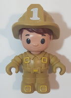 Fisher Price Little People Firefighter #1 Brown 2 5/8" Toy Figure