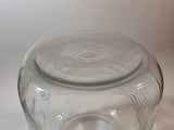 Vintage Blue Ribbon Coffee The Quality Coffee 8" Tall Heavy Ribbed Glass Jar with Metal Lid