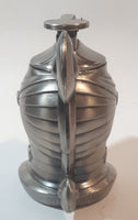 Vintage Medieval Knight Helmet Shaped Heavy Metal Table Top Gas Lighter with Inner Storage