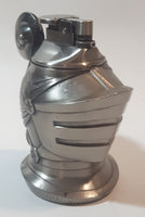 Vintage Medieval Knight Helmet Shaped Heavy Metal Table Top Gas Lighter with Inner Storage