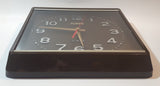 Vintage Topps Quartz Glass Face Brown Bordered Square Wall Clock