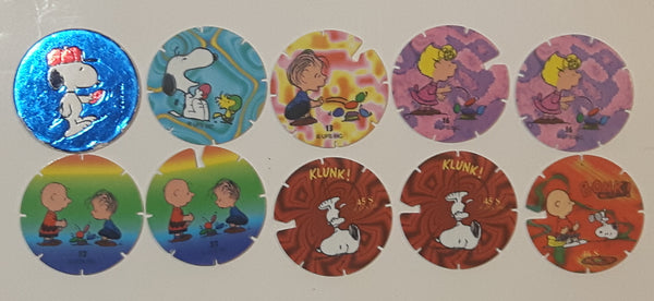 UFS Peanuts Snoopy Charlie Brown Pogs Caps Lot of 10