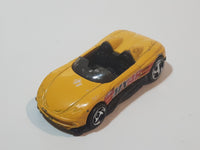 2002 Hot Wheels MX48 Turbo Yellow Die Cast Toy Car Vehicle