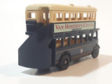 1980s Lledo Promotional Model Double Decker Bus Van Houten's Cocoa Blue and Cream Die Cast Toy Car Vehicle