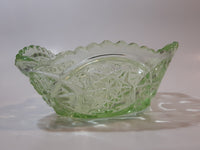 Vintage Lime Green Pressed Glass Serving Dish