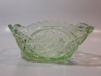 Vintage Lime Green Pressed Glass Serving Dish